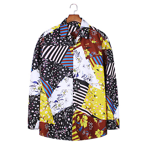 

Men's Shirt Other Prints Graphic Long Sleeve Daily Tops Rainbow