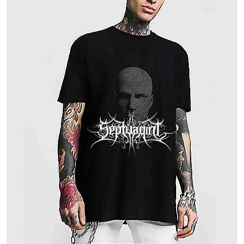 

Men's Graphic Portrait T-shirt Short Sleeve Daily Tops Basic Streetwear Round Neck Black