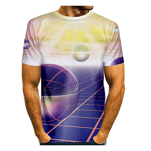 

Men's T shirt Graphic Short Sleeve Daily Tops Basic Elegant White