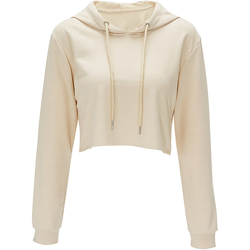 

Women's Pullover Hoodie Sweatshirt Solid Colored Plain Daily Basic Hoodies Sweatshirts Black Beige Gray