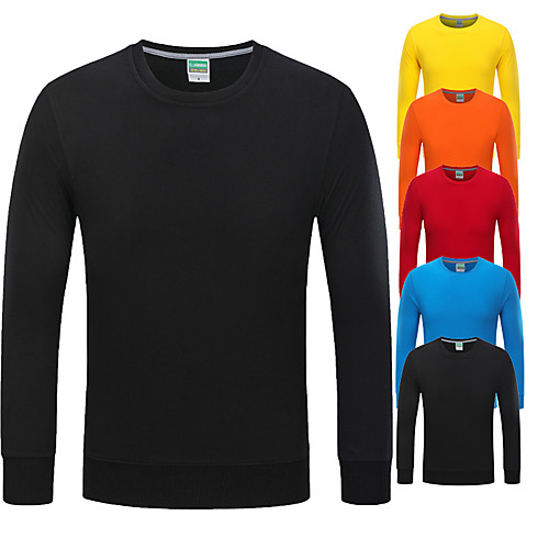 

Men's Sweatshirt Pullover Black White Minimalist Jewel Neck Fleece Solid Color Cool Sport Athleisure Sweatshirt Top Long Sleeve Breathable Warm Soft Comfortable Everyday Use Causal Exercising General