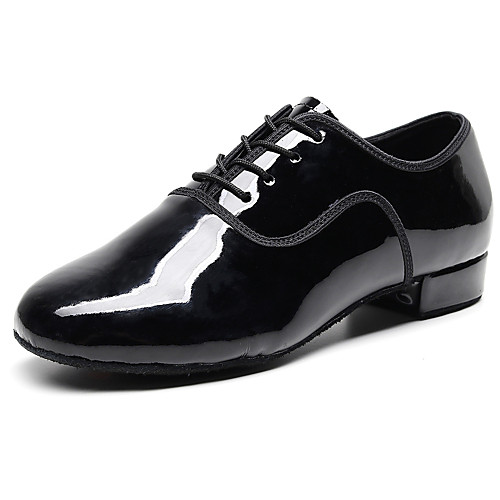 

Men's Latin Shoes Dance Sneakers Modern Shoes Practice Trainning Dance Shoes Oxford Thick Heel Black Lace-up