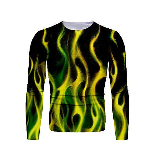 

Men's T shirt Graphic Print Long Sleeve Daily Tops Basic Black