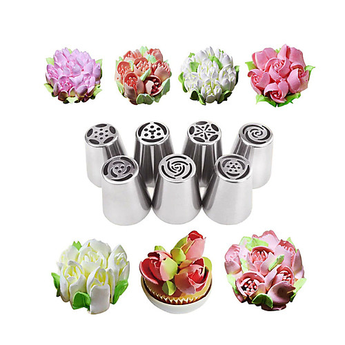 

7PCS Flower Russian Icing Piping Mouth Cake Decorating Baking Accessories Tool
