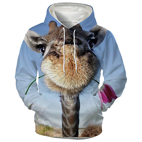 

Men's Daily Hoodie Graphic Animal Hooded Casual Hoodies Sweatshirts Blue