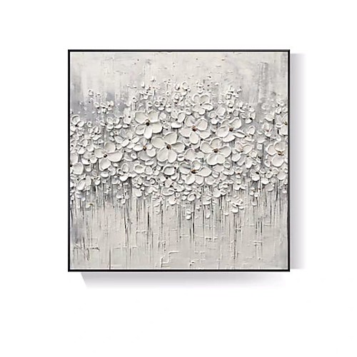 

Oil Painting Hand Painted Vertical Abstract Floral / Botanical Comtemporary Modern Rolled Canvas (No Frame)