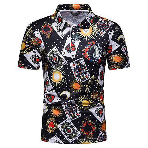 

Men's Polo Graphic Short Sleeve Daily Tops Black