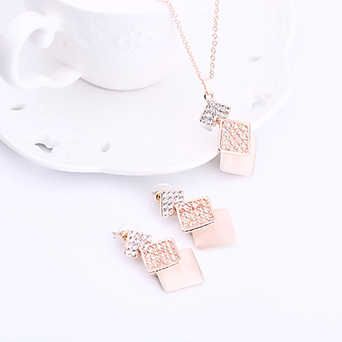 

Women's Jewelry Set Bridal Jewelry Sets 3D Precious Fashion Gold Plated Earrings Jewelry Blushing Pink For Christmas Wedding Party Evening Gift Formal 1 set