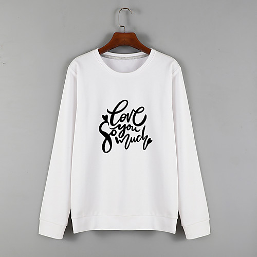 

Women's Sweatshirt Pullover White Blue Cartoon Crew Neck Fleece Cartoon Cute Letter & Number Sport Athleisure Sweatshirt Top Long Sleeve Warm Soft Comfortable Everyday Use Causal Exercising General