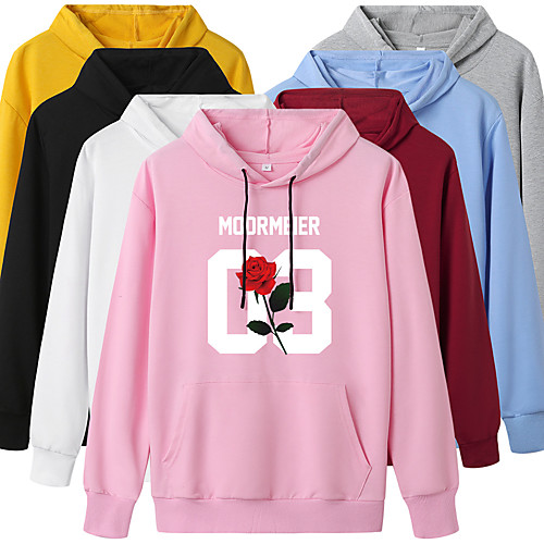 

Women's Hoodie Pullover Artistic Style Hoodie Flower Letter & Number Sport Athleisure Hoodie Top Long Sleeve Warm Soft Oversized Comfortable Everyday Use Exercising General Use / Winter