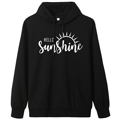 

Women's Hoodie Pullover Artistic Style Hoodie Letter Printed Sport Athleisure Hoodie Top Long Sleeve Warm Soft Oversized Comfortable Everyday Use Exercising General Use / Winter