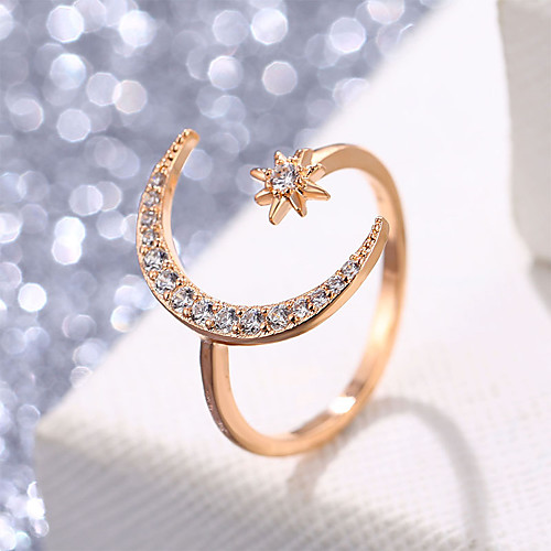 

Women's Ring AAA Cubic Zirconia 1pc Rose Gold Gold Silver 18K Gold Plated Platinum Plated Rose Gold Plated Stylish Party Gift Jewelry Star Cute