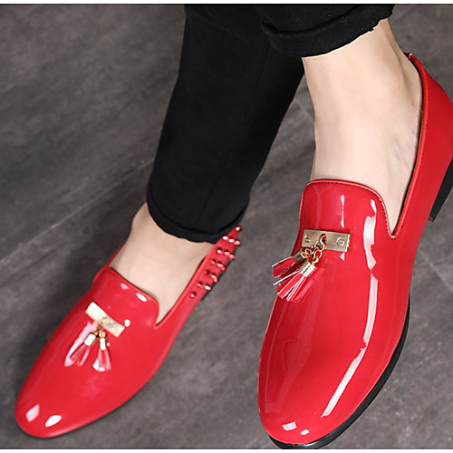 

Men's Loafers & Slip-Ons Business Casual Daily PU Wear Proof Dark Red Black Blue Fall / Tassel / Tassel