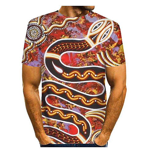 

Men's T shirt 3D Print Graphic Paisley Plus Size Print Short Sleeve Daily Tops Elegant Exaggerated Rainbow