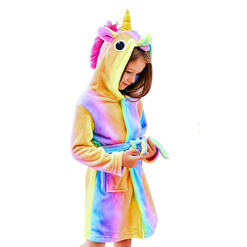 

Kid's Kigurumi Pajamas Bathrobe Oodie Unicorn Flying Horse Onesie Pajamas Flannelette Rainbow Cosplay For Boys and Girls Animal Sleepwear Cartoon Festival / Holiday Costumes