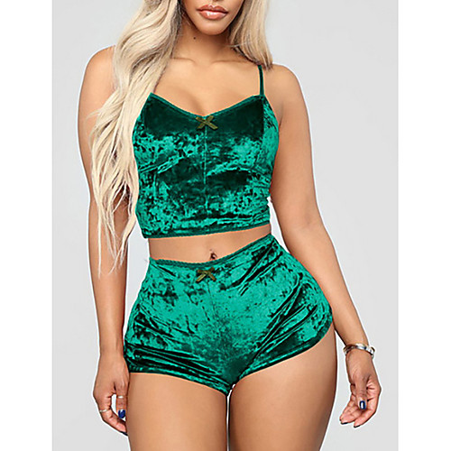 

Women's Solid Colored Two Piece Set Tank Top Tracksuit Pant Tops