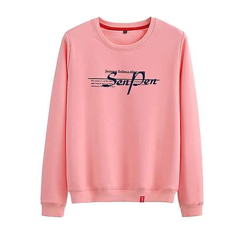 

Women's Sweatshirt Pullover Black White Pink Artistic Style Crew Neck Cute Letter Printed Sport Athleisure Sweatshirt Top Long Sleeve Warm Soft Comfortable Everyday Use Causal Exercising General Use