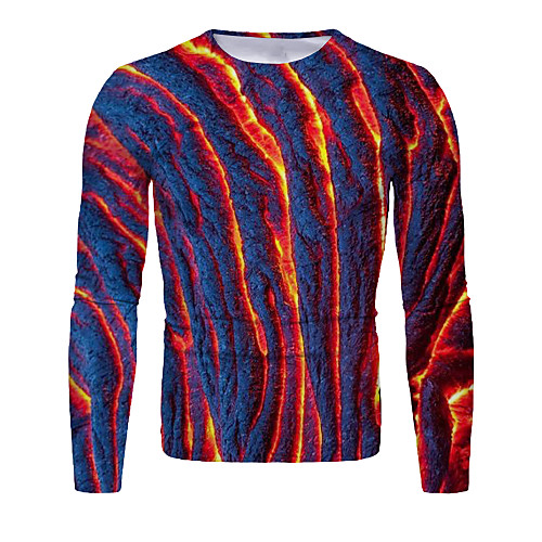 

Men's T shirt Graphic Long Sleeve Daily Tops Basic Elegant Black