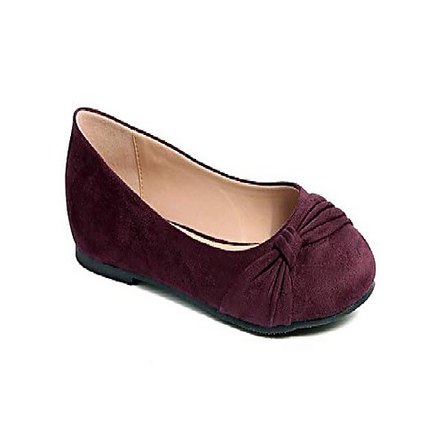 

women shoes faux suede round toe ballet flats size 7.5 burgundy