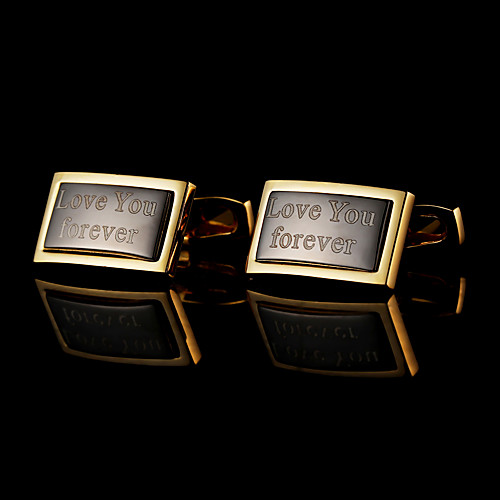 

Personalized Customized Men's Cufflink Set Geometrical Geometric 1pc / pack Golden
