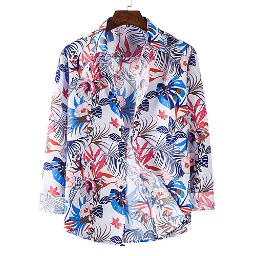 

Men's Shirt Graphic Long Sleeve Daily Tops White