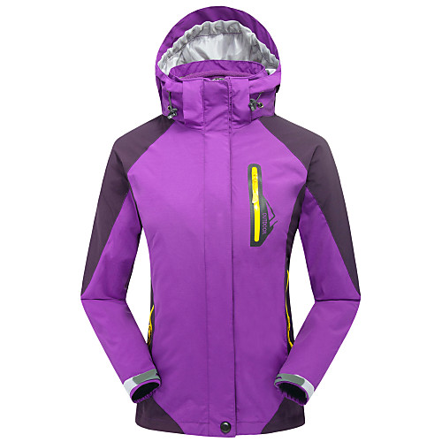 

Cikrilan Women's Hiking Jacket Hiking 3-in-1 Jackets Hiking Windbreaker Winter Outdoor Patchwork Thermal Warm Waterproof Windproof Fleece Lining Jacket 3-in-1 Jacket Winter Jacket Double Sliders Full