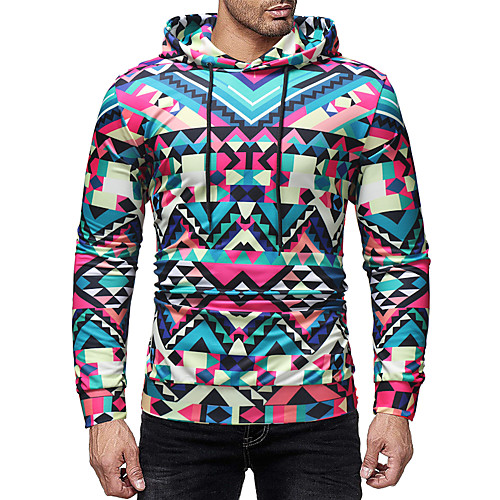 

Men's Hoodie Graphic Hooded Daily Basic Casual Hoodies Sweatshirts Rainbow