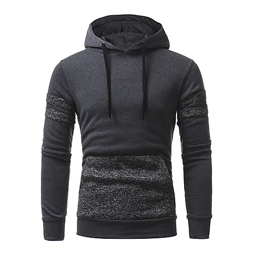 

Men's Hoodie Color Block Hooded Basic Hoodies Sweatshirts Black Dark Gray