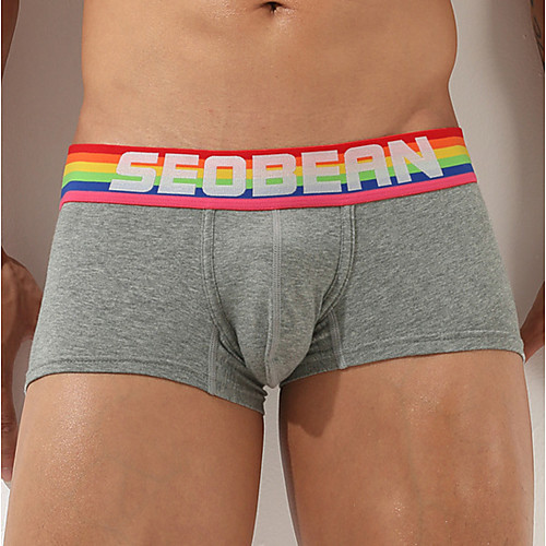 

SEOBEAN Men's Sports Underwear 4pcs Shorts Boxer Briefs Bottoms Cotton Winter Fitness Gym Workout Performance Running Training Breathable Quick Dry Soft Sport White Black Blue Red Dark Gray Dark Blue