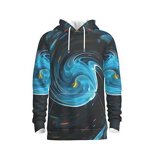 

Men's Daily Pullover Hoodie Sweatshirt Abstract Graphic Hooded Basic Hoodies Sweatshirts Blue