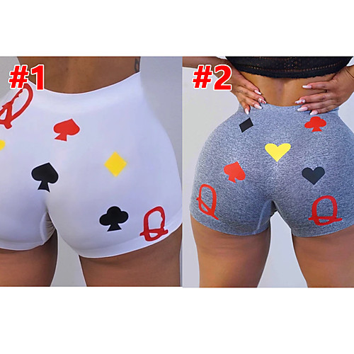 

Women's Yoga Shorts Shorts Bottoms Tummy Control Butt Lift Breathable White Gray Yoga Fitness Gym Workout Sports Activewear High Elasticity