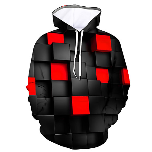 

Men's Hoodie Graphic Color Block Daily Going out 3D Print Hoodies Sweatshirts Red