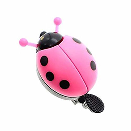 

lovely ladybug bike bell for kid girls,steel plastic bike bell outdoor bicycle fun sports crisp sound for kids girls boys bike (red, blue, yellow, pink)