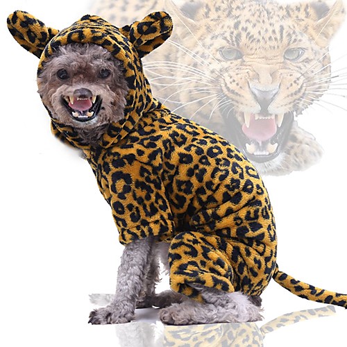 

Dog Cat Costume Leopard Cosplay Winter Dog Clothes Puppy Clothes Dog Outfits Leopard Costume for Girl and Boy Dog Flannel Fabric XS S M L XL XXL