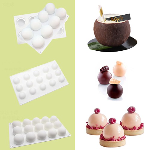 

Silicone Round Ball Shaped Pudding Mousse Cake Mold 1Pc S M L