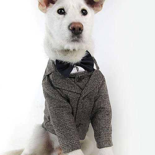

Dog Tuxedo T-shirts Solid Colored Casual / Daily Cute Christmas Party Dog Clothes Puppy Clothes Dog Outfits Breathable Black Khaki Costume for Girl and Boy Dog Fabric XS S M L XL XXL