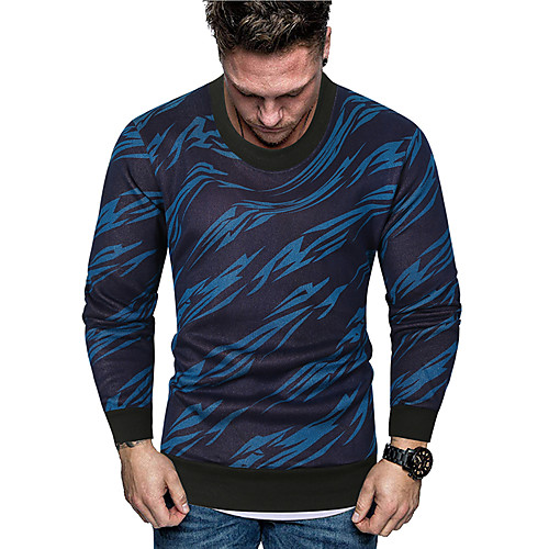 

Men's Pullover Sweatshirt Graphic Casual Hoodies Sweatshirts Blue Red