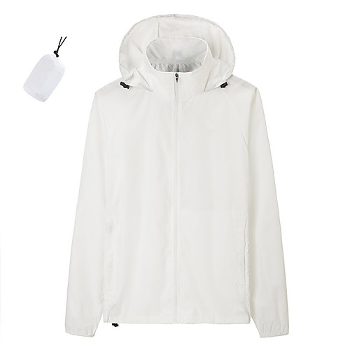 

Men's Women's Long Sleeve Windbreaker Rain Jacket Running Skin Jacket Outerwear Top Street Athleisure UV Sun Protection Quick Dry Water Resistant Performance Running Training Sportswear Solid Colored