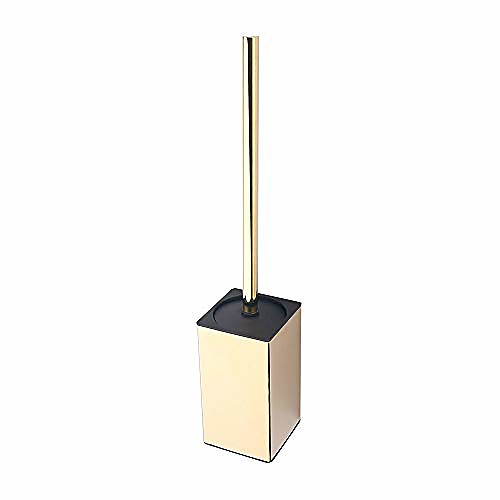 

toilet brush holder stainless steel 304 standing gold square toilet brush holder for bathroom storage and organization (gold)