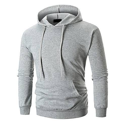

Men's Pullover Hoodie Sweatshirt Solid Color Daily Going out non-printing Casual Hoodies Sweatshirts Red Light gray Dark Gray