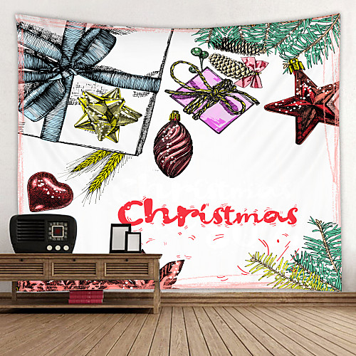 

Christmas Wrap Digital Printed Tapestry Classic Theme Wall Decor 100% Polyester Contemporary Wall Art Wall Tapestries Decoration
