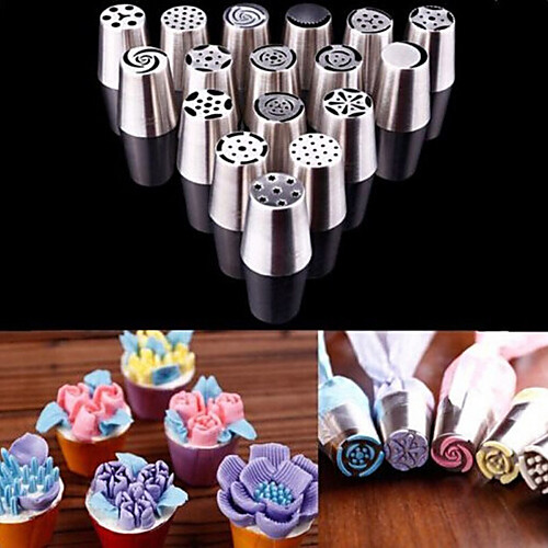 

17PCS Flower Russian Icing Piping Mouth Cake Decorating Baking Accessories Tool