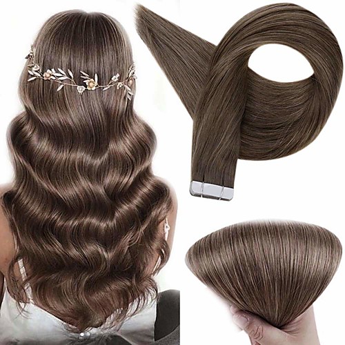 

Tape In Hair Extensions Remy Human Hair 20pcs Pack Straight Hair Extensions