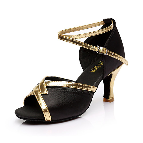 

Women's Latin Shoes Salsa Shoes Heel Slim High Heel Black Red Blue Buckle