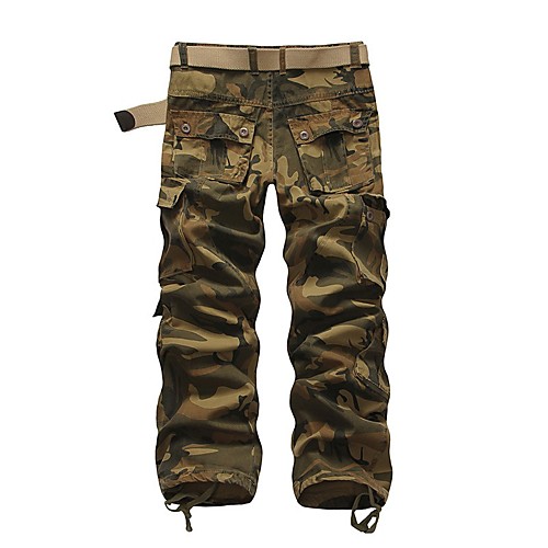 

Men's Basic Outdoor Daily Tactical Cargo Pants Solid Colored Full Length Classic Brown Rainbow