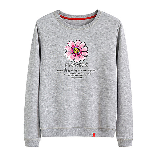 

Women's Sweatshirt Pullover Black White Pink Cartoon Crew Neck Cartoon Cute Flower Sport Athleisure Sweatshirt Top Long Sleeve Warm Soft Comfortable Everyday Use Causal Exercising General Use