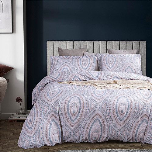 

Pink Lines Print 3-Piece Duvet Cover Set Hotel Bedding Sets Comforter Cover with Soft Lightweight Microfiber(Include 1 Duvet Cover and 2 Pillowcases)