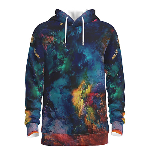 

Men's Pullover Hoodie Sweatshirt Graphic Tie Dye Hooded Daily 3D Print Basic Hoodies Sweatshirts Black