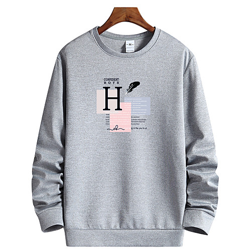 

Men's Pullover Sweatshirt Graphic Round Neck Daily Going out Casual Streetwear Hoodies Sweatshirts White Black Blue