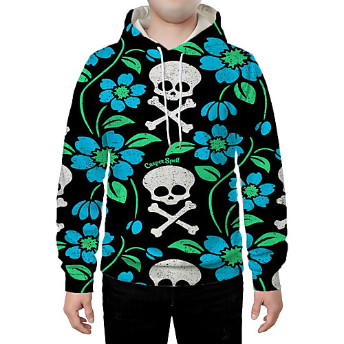

Men's Hoodie Graphic Skull Halloween Daily Going out 3D Print Basic Streetwear Hoodies Sweatshirts Rainbow